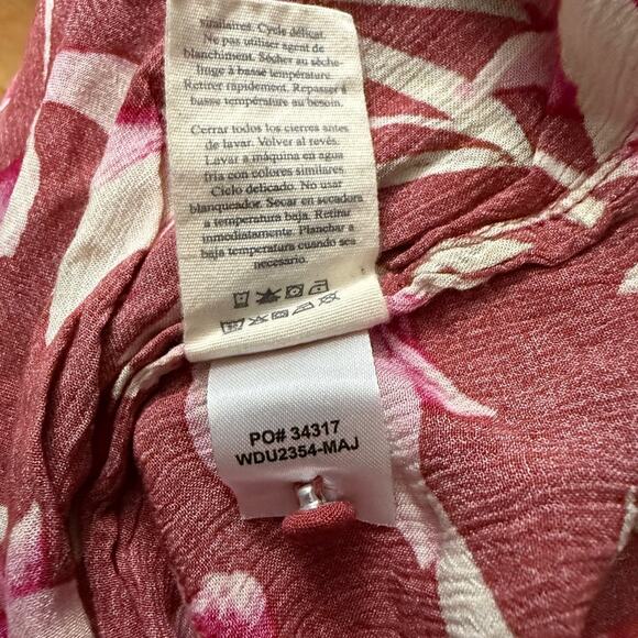 NWT Faherty Floral Red Floral Maxi Dress - Picture 6 of 7